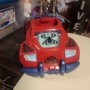 Spider-Themed Red and Blue Toy Car